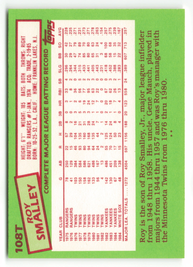 1985 Topps Traded #108T Roy Smalley