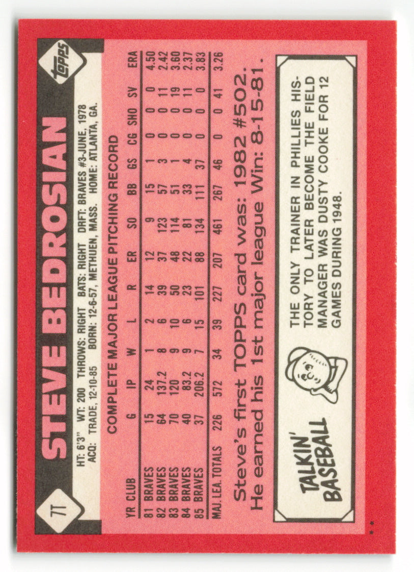 1986 Topps Traded #007T Steve Bedrosian