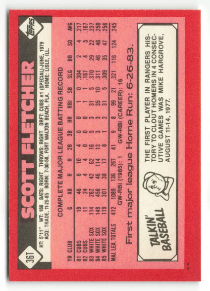 1986 Topps Traded #036T Scott Fletcher