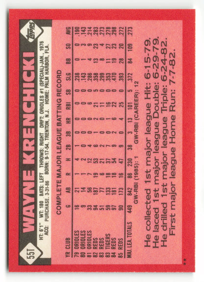 1986 Topps Traded #055T Wayne Krenchicki