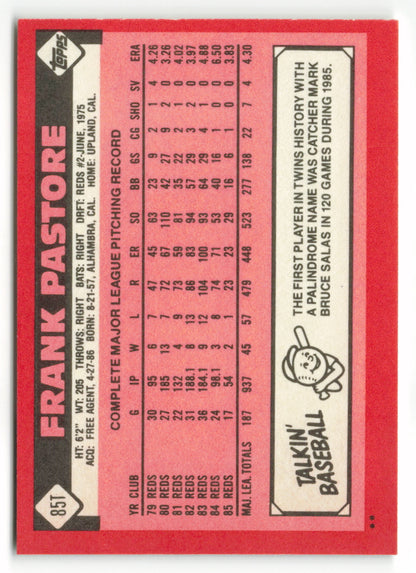 1986 Topps Traded #085T Frank Pastore