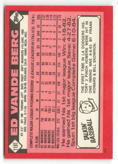 1986 Topps Traded #118T Ed Vande Berg