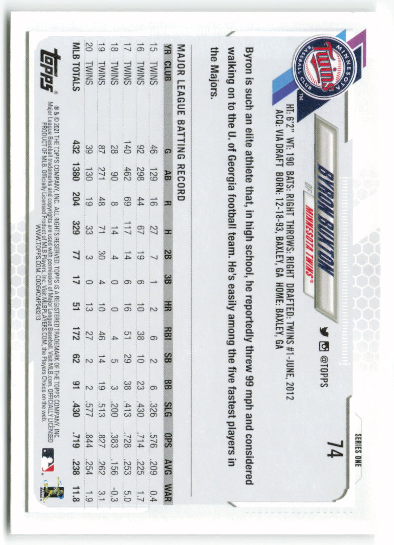 2021 Topps #074 Byron Buxton