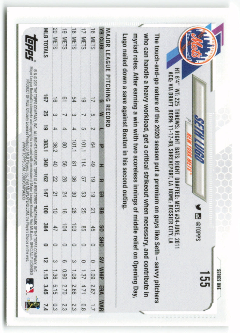 2021 Topps #155 Seth Lugo