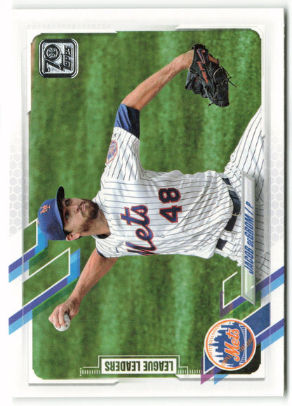 2021 Topps #170 Jacob deGrom LL NL Strikeouts Leaders