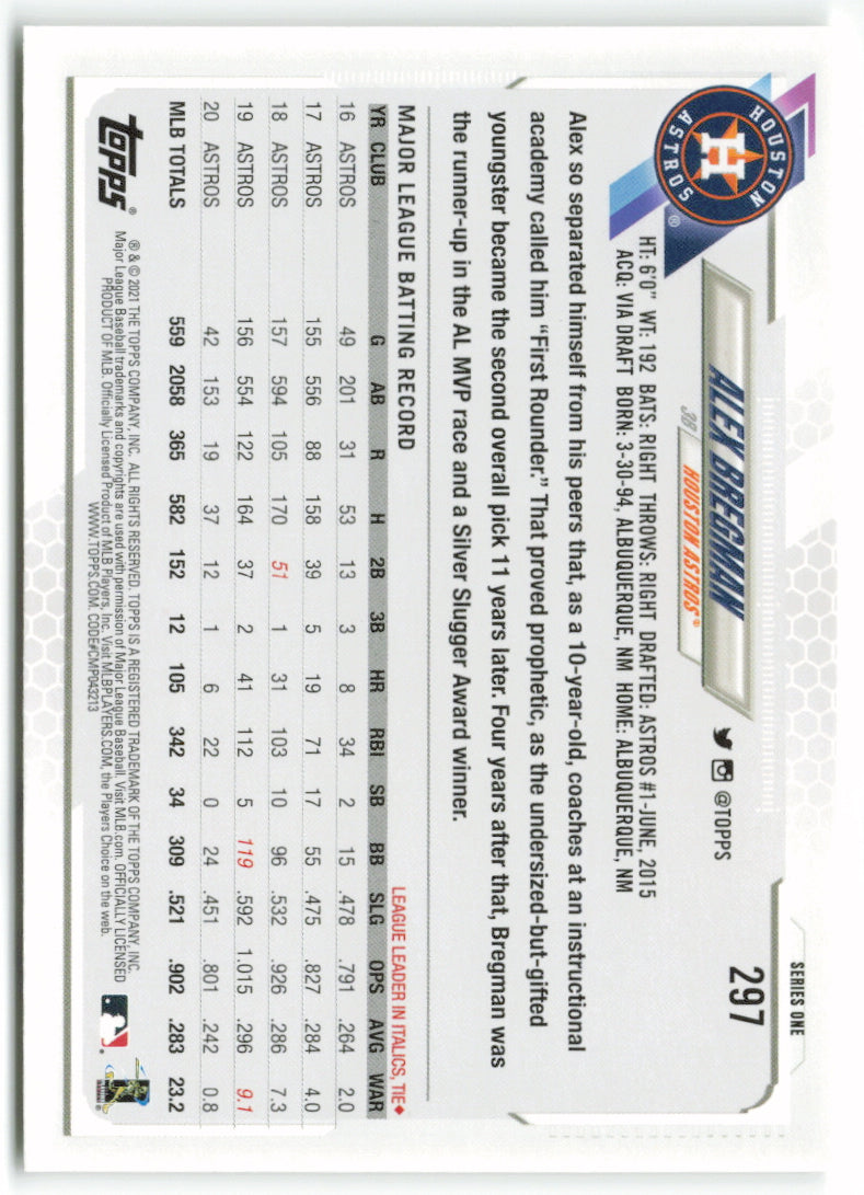 2021 Topps #297 Alex Bregman