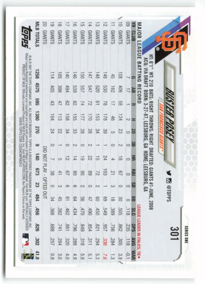 2021 Topps #301 Buster Posey