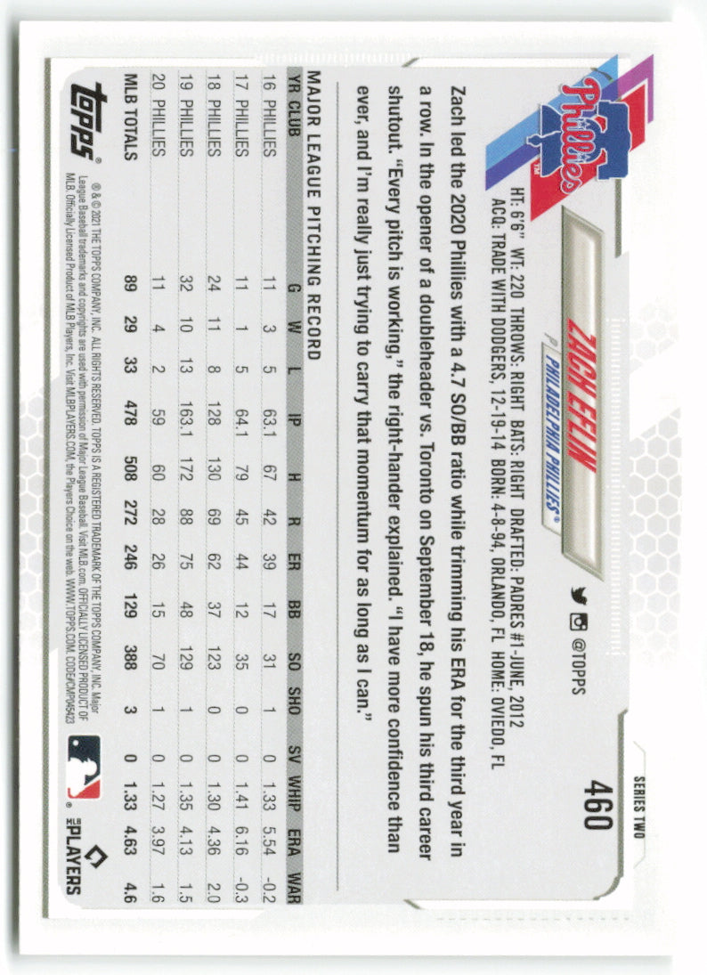 2021 Topps #460 Zach Eflin