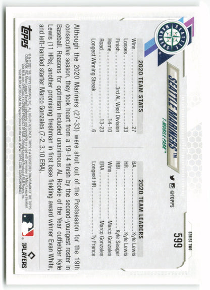 2021 Topps #599 Seattle Mariners Team Card