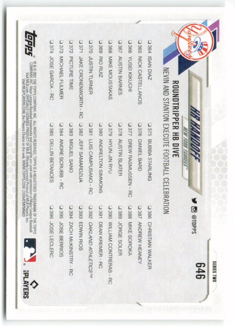 2021 Topps #646 HR Handoff Checklist