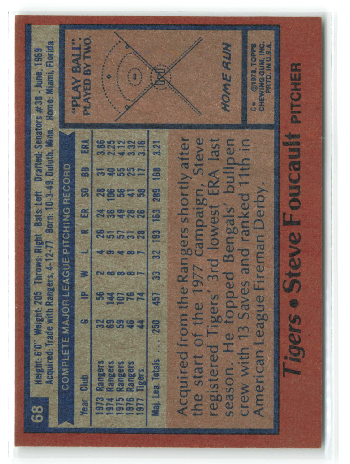 1978 Topps #068 Steve Foucault