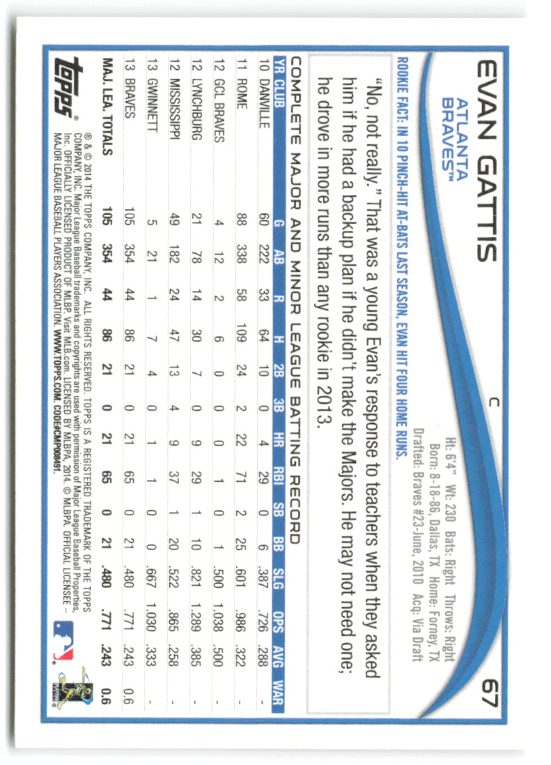 2014 Topps Opening Day #067 Evan Gattis