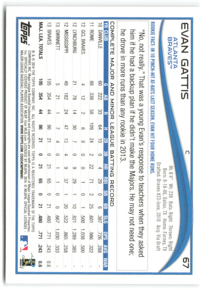 2014 Topps Opening Day #067 Evan Gattis