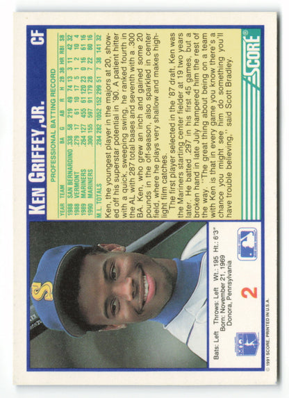 1991 Score Ken Griffey Jr. #002 NrMtMt